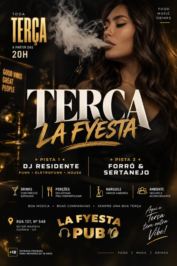 Flyer de Terça na La Fyesta Pub — Vem Curtir